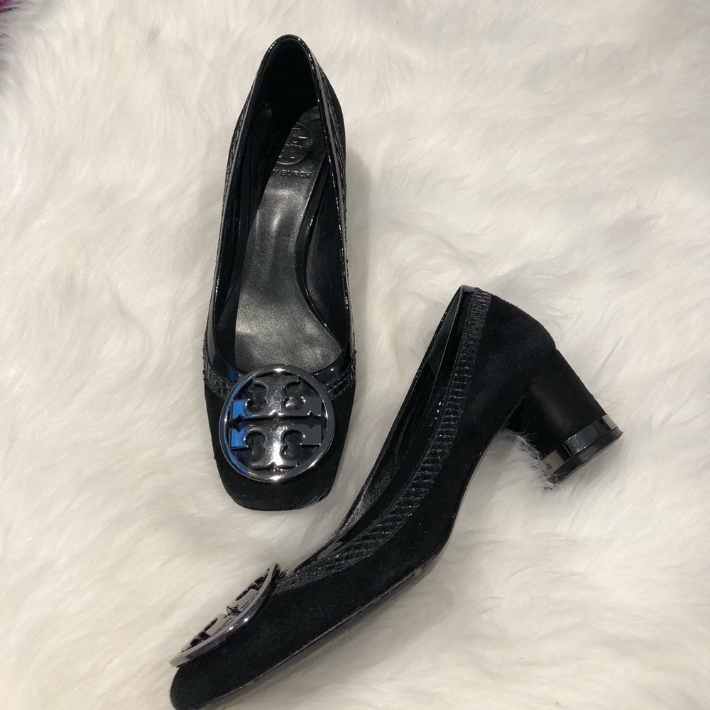 COPY - Tory Burch Suede Block Heel Pump - Black